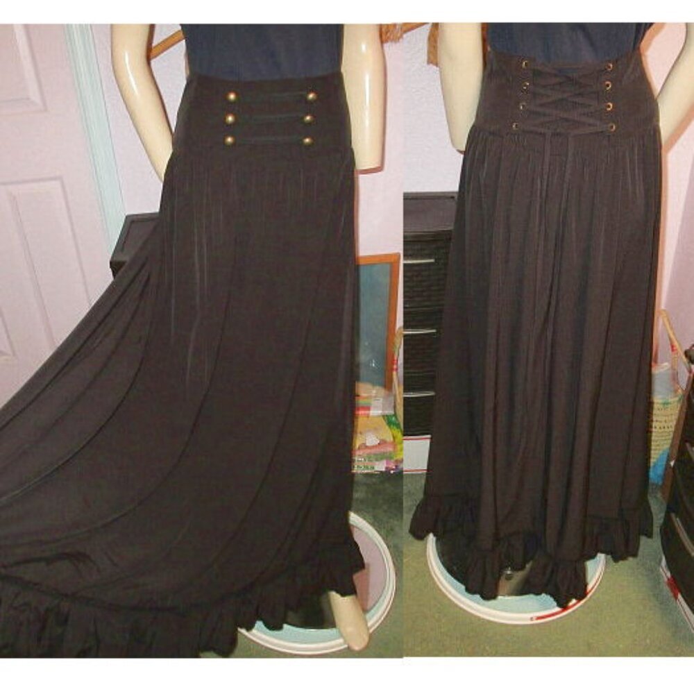 Scarlet Darkness Maxi Skirt Size XL Corset Victorian Witchy Steampunk Baddie Emo - Picture 2 of 9
